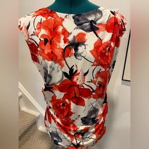 Melanie Lyne red floral tank, size M